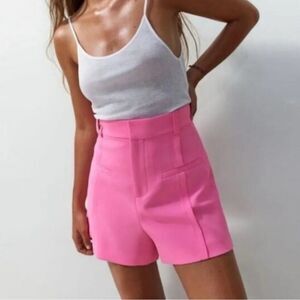 NWT Zara Women's Pink High-Waisted Shorts in Sz S